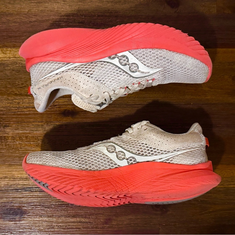 Saucony Kinvara 14 White Red - Women Size 8 (6.5M) Running Race DEAL Max